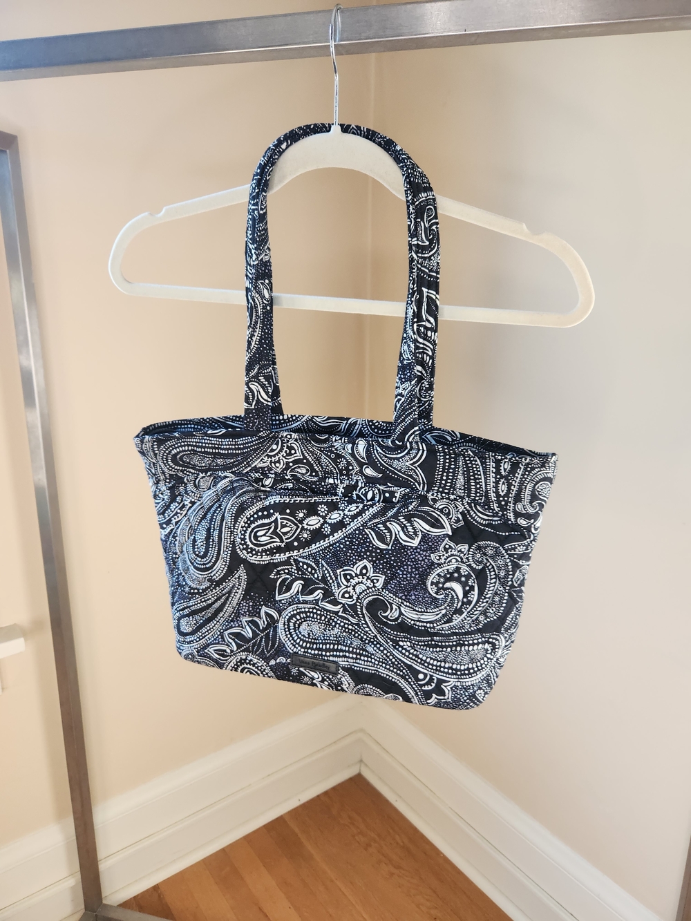 Vera Bradley Black and White Paisley Shoulder Tote